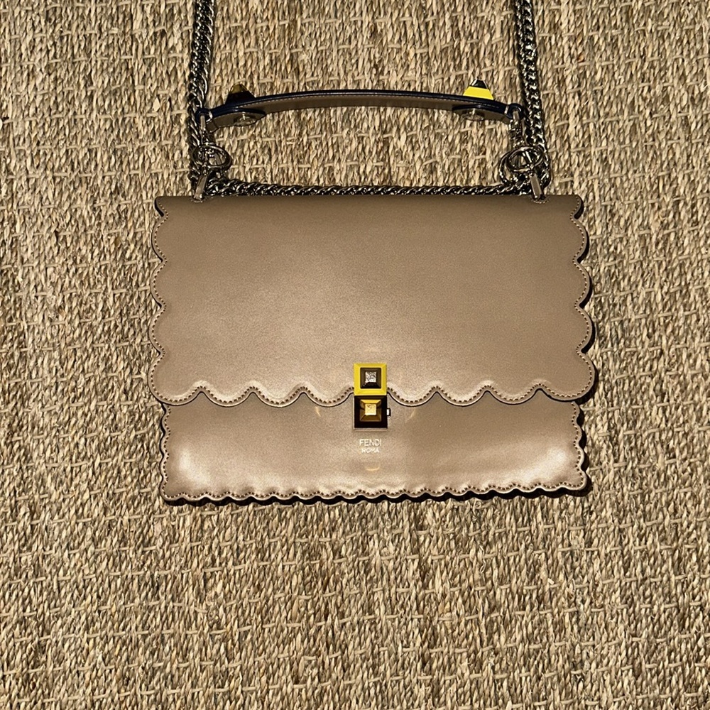 Fendi Vitello Liberty Scalloped Studded Kan Bag